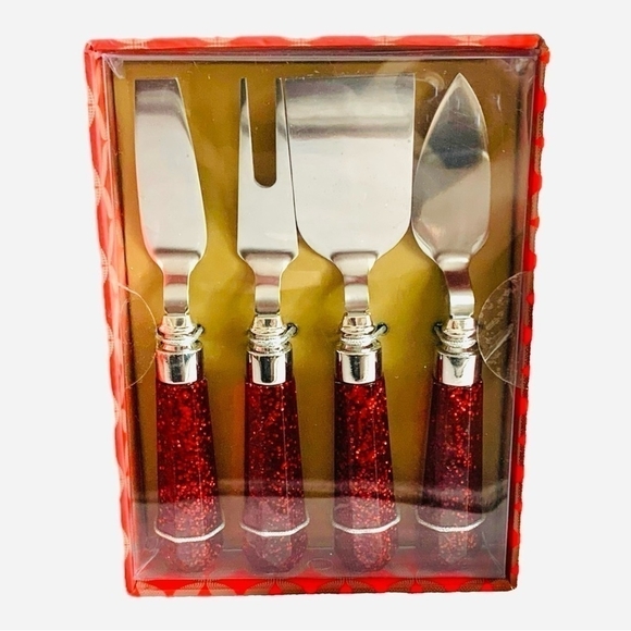 NIB Cheese Cutters Stainless Steel Cheese Knives Set of 4 Cheese Knife Spreaders - Picture 2 of 4